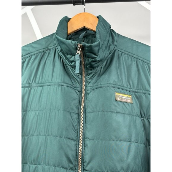 LL Bean Mountain Classic Puffer Jacket Men’s L Reg Green Full Zip Lightweight - Picture 6 of 13